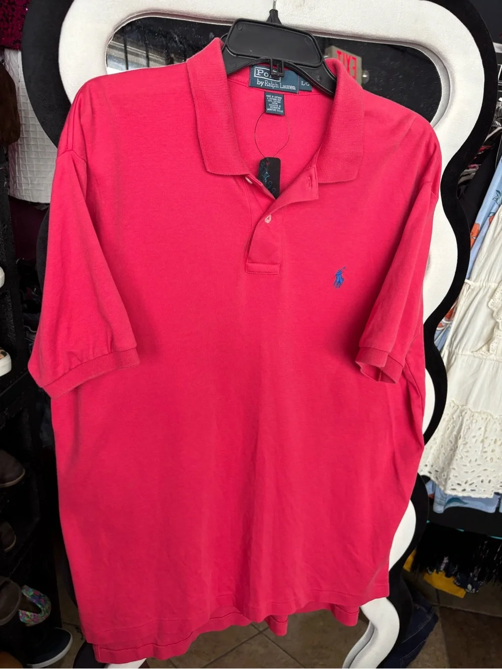 Polo by Ralph Lauren Red-Pink Short-Sleeve Polo with Blue Pony